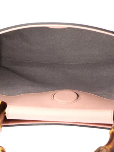 Pre-owned Gucci Nymphaea Top Handle Bag Leather Mini Satchel In Pink