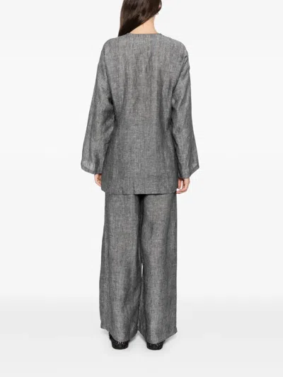 Blaklace Tie-waist Set In Gray