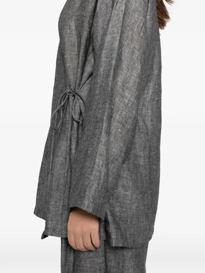 Blaklace Tie-waist Set In Gray