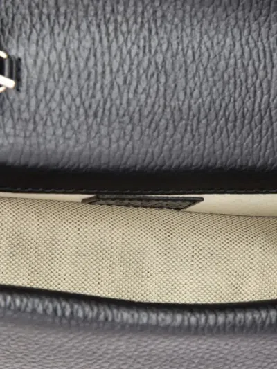 Pre-owned Gucci Dionysus Top Handle Bag Leather With Crystals Mini Satchel In Black