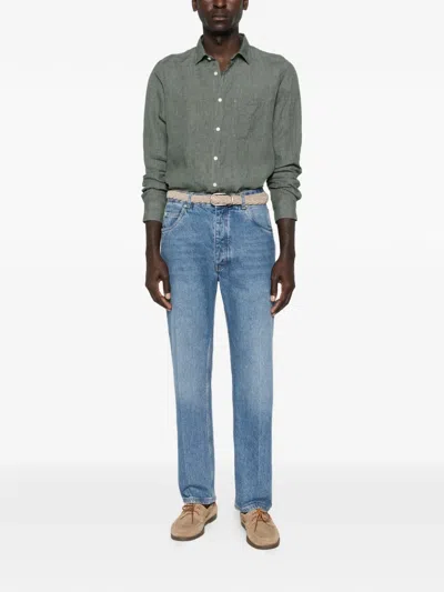 Hartford Linen Shirt In Green