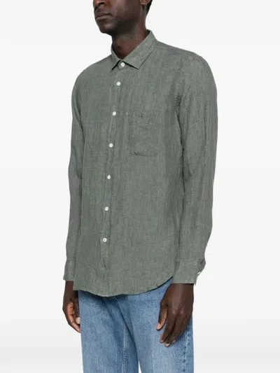 Hartford Linen Shirt In Green