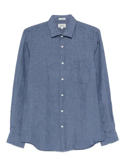 Hartford Pocket Linen Shirt In Blue