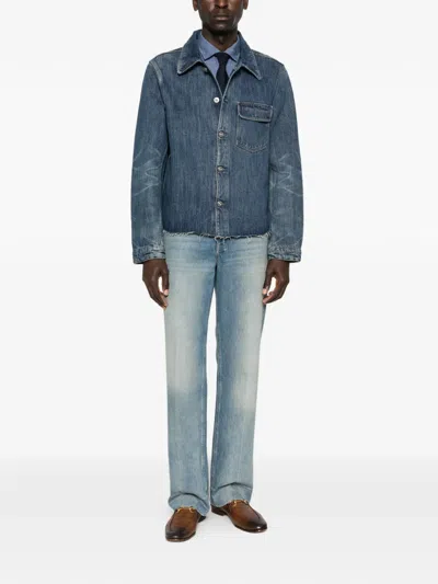 Hartford Pocket Linen Shirt In Blue