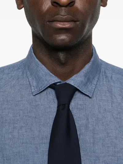 Hartford Pocket Linen Shirt In Blue