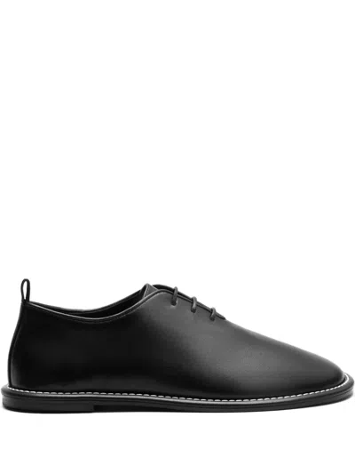 Ami Alexandre Mattiussi Leather Derby Shoes In Black