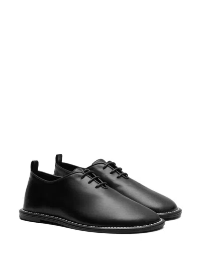 Ami Alexandre Mattiussi Leather Derby Shoes In Black