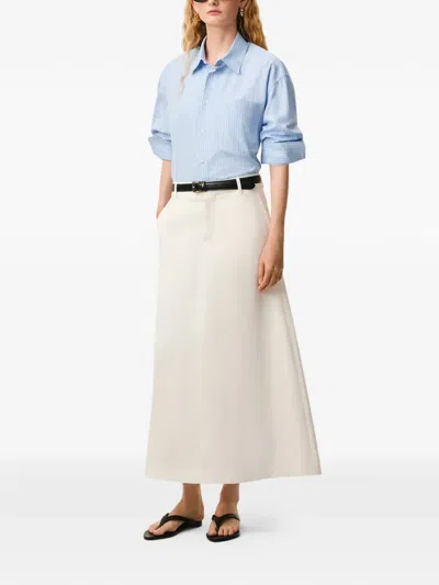 Ami Alexandre Mattiussi Striped Long-sleeve Shirt In Blue