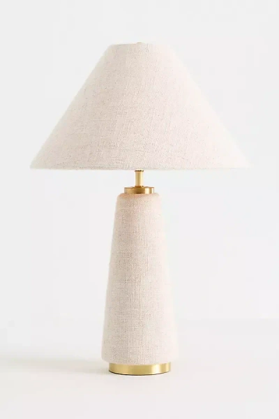 Anthropologie Lulu Linen Table Lamp In White