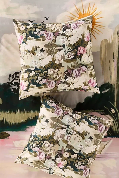 Anthropologie The Organic Cotton Printed Percale Euro Sham In Multi