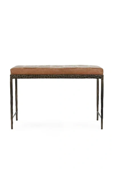 Anthropologie Malo Leather Bench In Brown