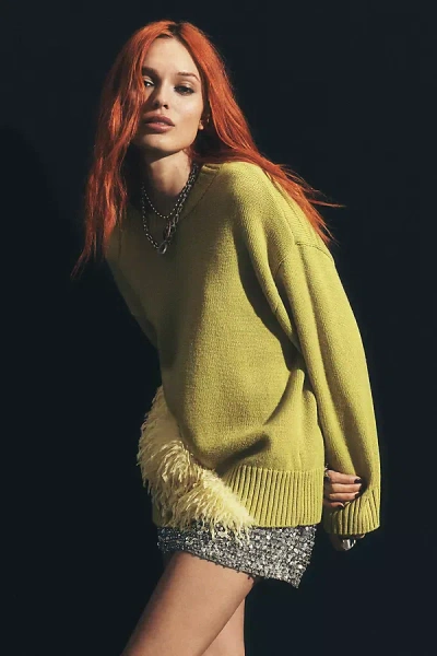 Simonmiller Zira Novelty Wool Blend Sweater In Green