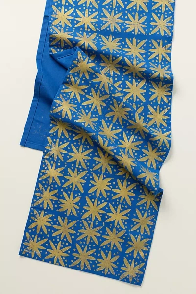 Julie Peach Linen Cotton Star Table Runner