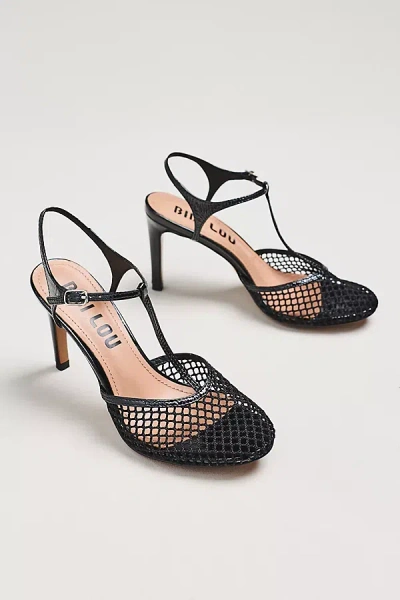 Bibi Lou Mesh T-strap Heels In Black