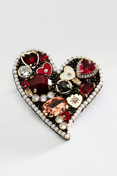 By Anthropologie Gemstone Heart Brooch In Multi