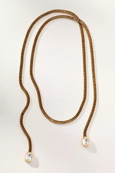 By Anthropologie Layered Snake Chain Crystal Necklace In Brown