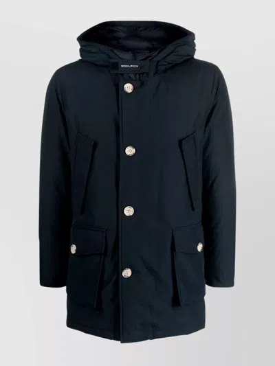 Woolrich Arctic Parka With Large Hood And Pockets In Blue