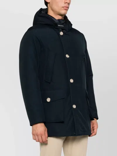 Woolrich Arctic Parka With Large Hood And Pockets In Blue