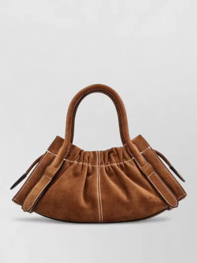 Marc Jacobs Small Leather Satchel Shoulder Bag Key Detail In Brown