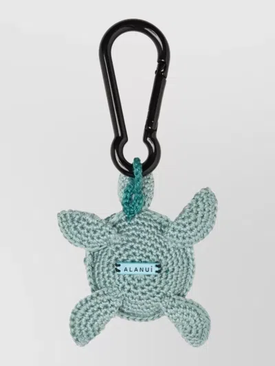 Alanui Crochet Turtle Keyring Aquatic Motif In Green