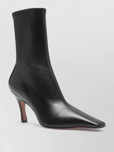 Amina Muaddi Jamie Ankle Boots Pointed Toe Leather In Black