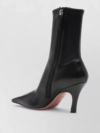 Amina Muaddi Jamie Ankle Boots Pointed Toe Leather In Black