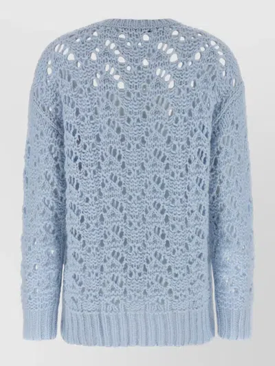 Fabiana Filippi Women Light Blue Openwork Sweater, M Luxury Sweaters & Knitwear For Women Darveys