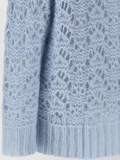 Fabiana Filippi Women Light Blue Openwork Sweater, M Luxury Sweaters & Knitwear For Women Darveys