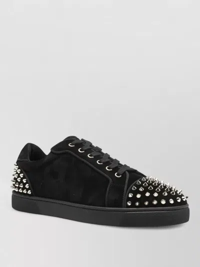 Christian Louboutin Seavaste 2 Leather Sneakers Eyelet Studs In Black