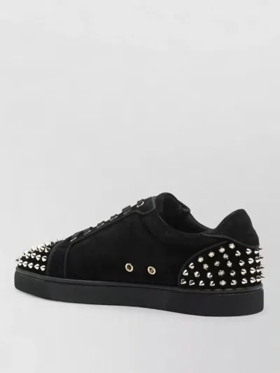 Christian Louboutin Seavaste 2 Leather Sneakers Eyelet Studs In Black