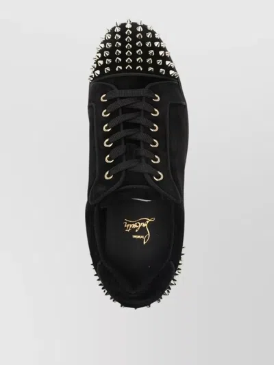 Christian Louboutin Seavaste 2 Leather Sneakers Eyelet Studs In Black