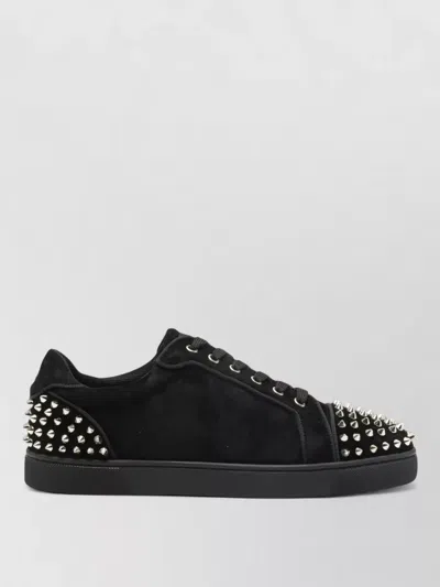 Christian Louboutin Seavaste 2 Leather Sneakers Eyelet Studs In Black