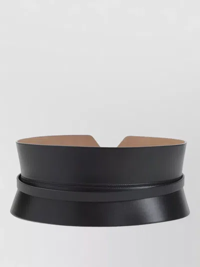 Alaïa Structured Bustier Belt Gold Tone Buckle In Black