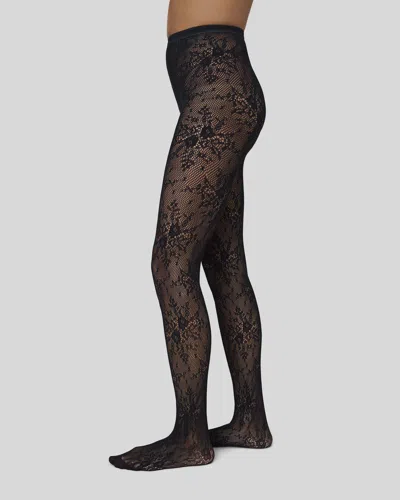 Swedish Stockings Rosa Lace Tights In Black