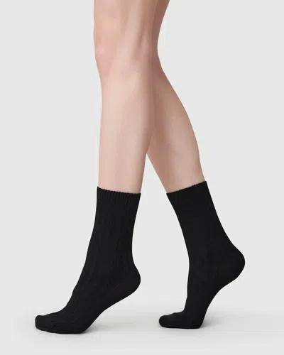 Swedish Stockings Bodil Chunky Crew Socks In Black