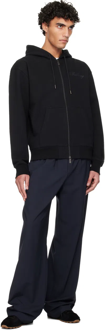 Burberry Check Cursive Logo Cotton Jogging Pants In Black