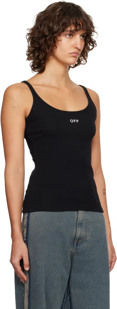 Off-white Black Off Stamp Rib Tank Top In Black