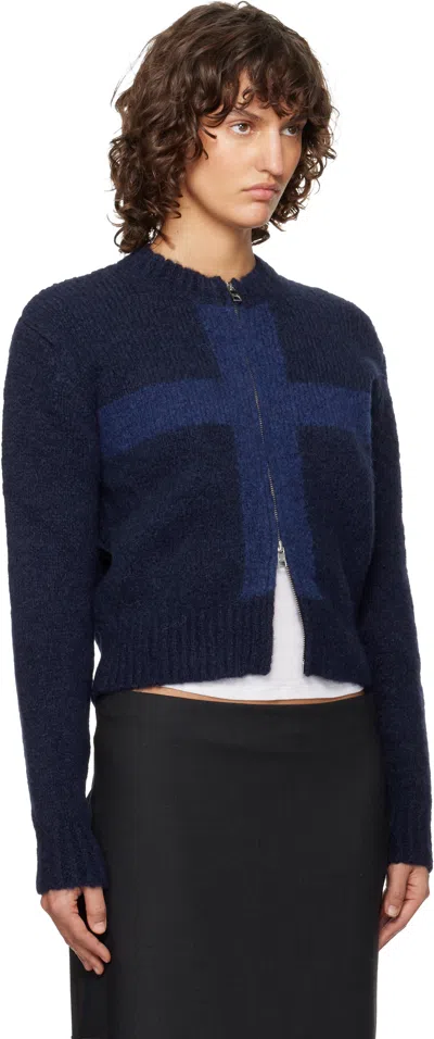 Paloma Wool Navy Cruz Zip Sweater In Blue