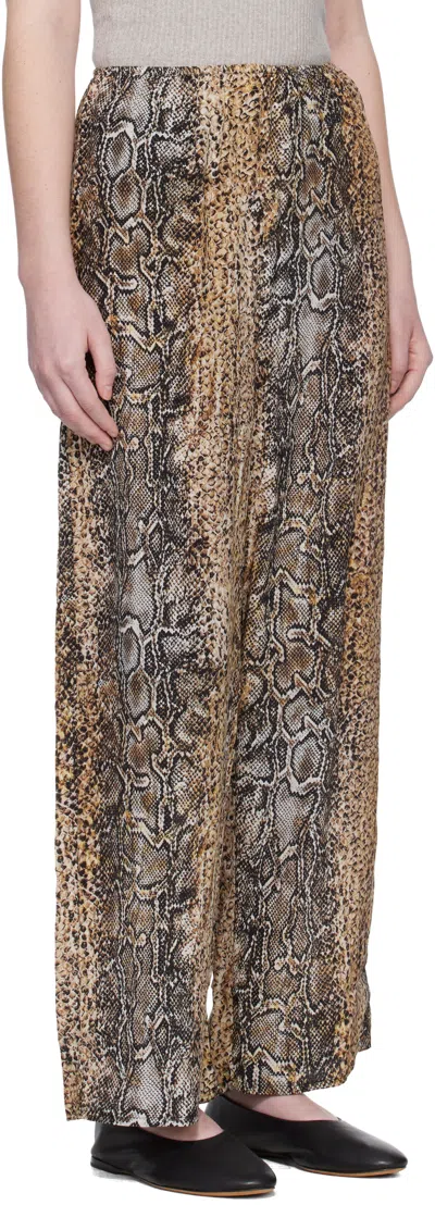Baserange Beige Stoa Lounge Pants In Animal Print
