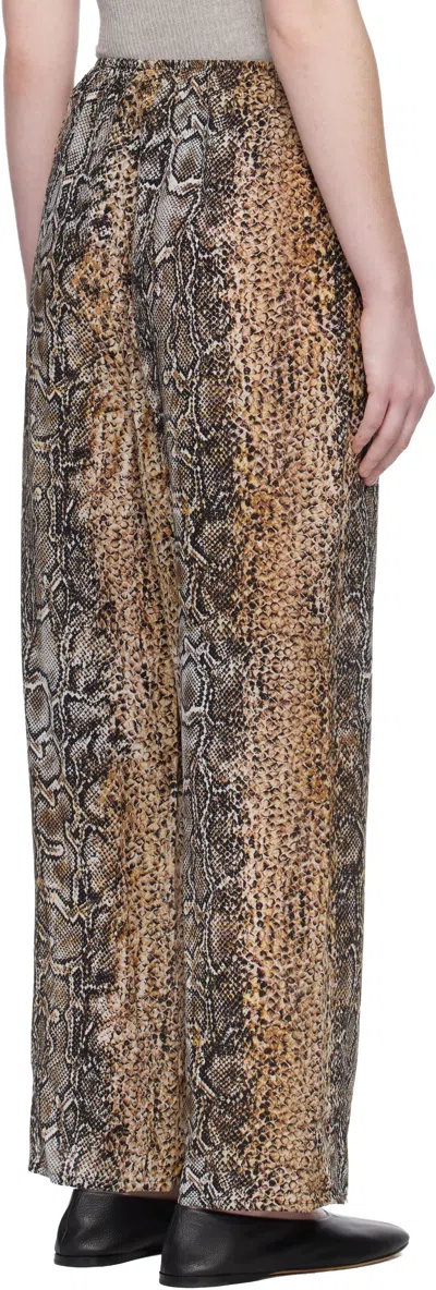 Baserange Beige Stoa Lounge Pants In Animal Print