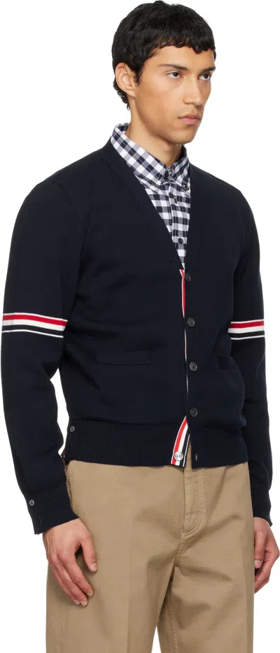 Thom Browne Milano Stitch V-neck Cardigan W Rwb Str Mkc310ay3007 415 In Multi