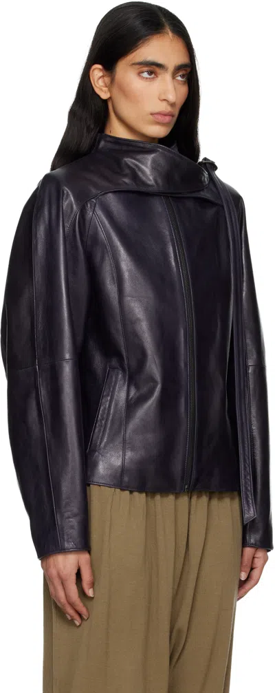 Paloma Wool Plomy Zip-up Leather Jacket In Black