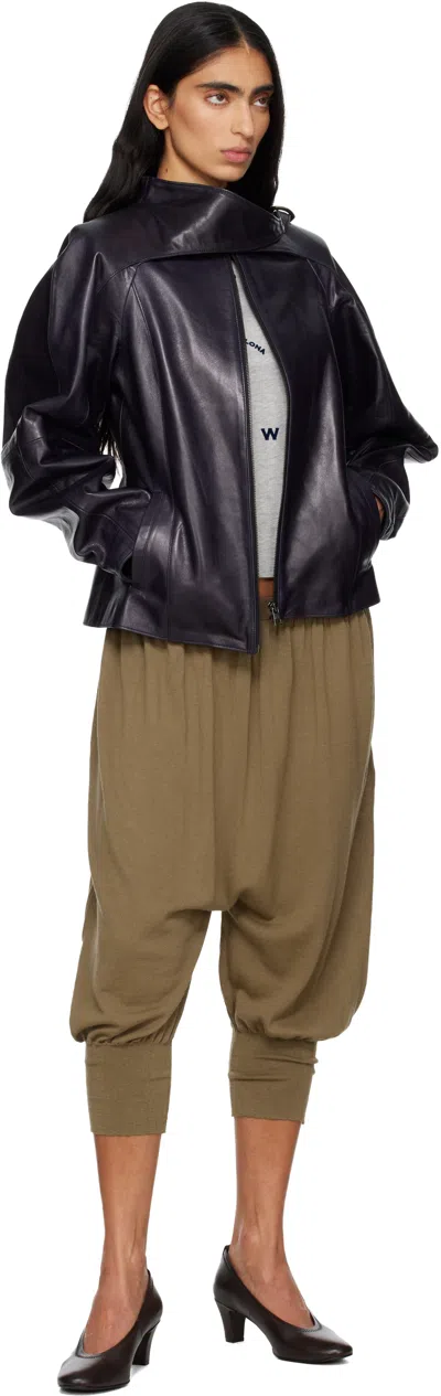 Paloma Wool Plomy Zip-up Leather Jacket In Black