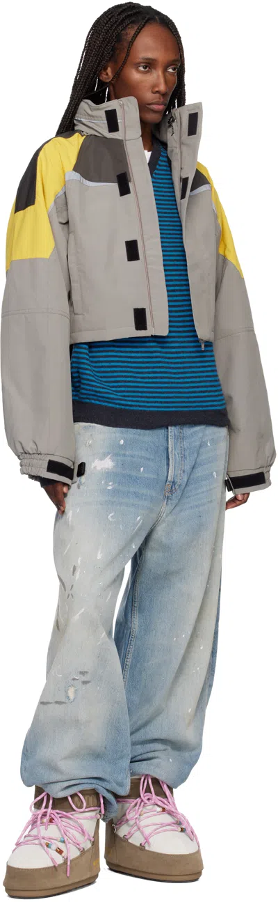 Guest In Residence Off White & Taupe Moon Boot Edition Icon Low Beaded Suede Boots In Brown