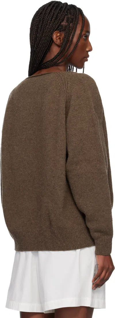 Baserange Brown Soar V-neck Sweater In Brown