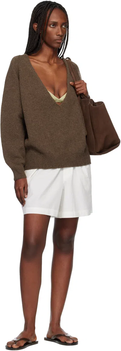 Baserange Brown Soar V-neck Sweater In Brown