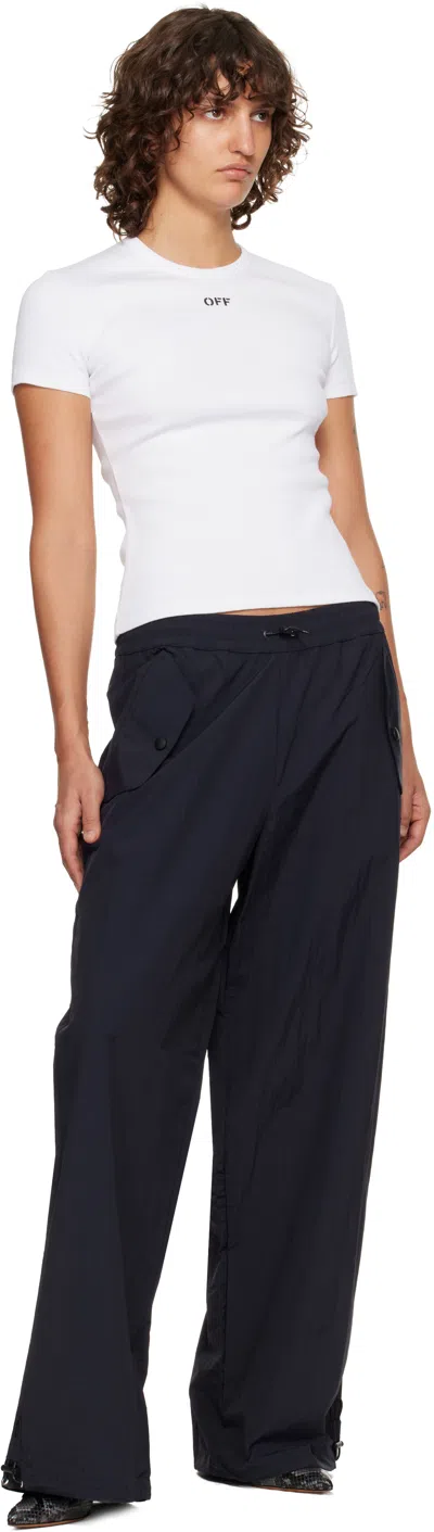 Off-white Off White Off Stamp Rib Basic Tee White Black In White