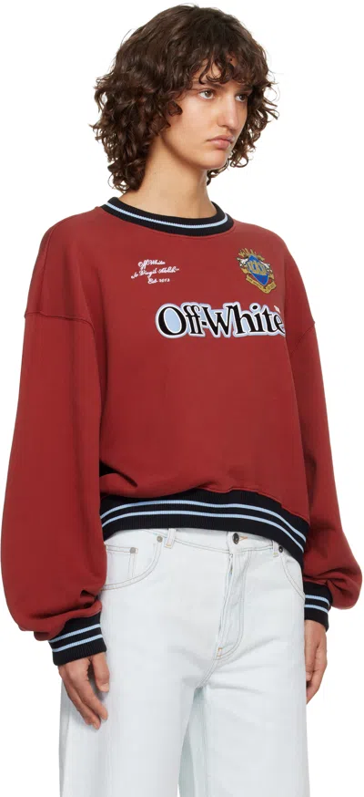 Off-white Sporty Over Crew Logo Sweatshirt In Red