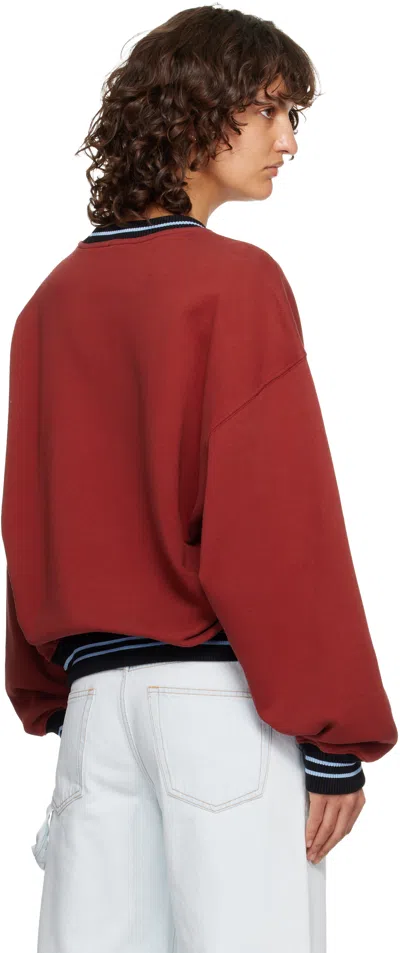 Off-white Sporty Over Crew Logo Sweatshirt In Red