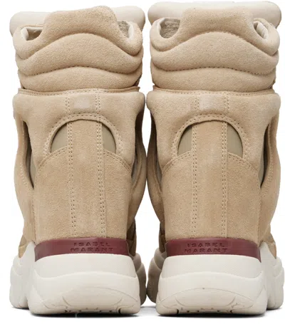 Isabel Marant High Top Sneakers Panel Detailing Contrast Sole In Brown